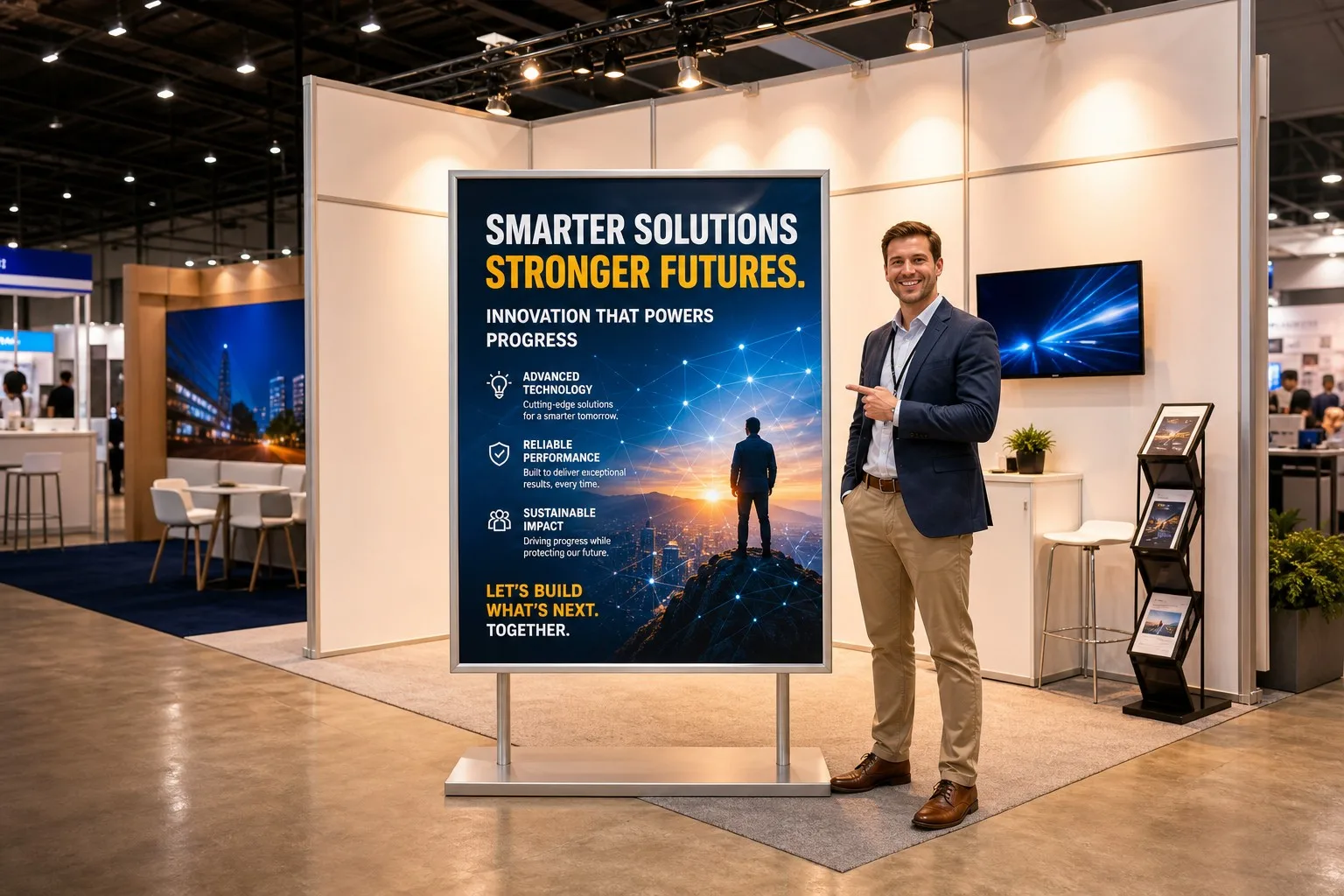 Trade show environment — widescreen display