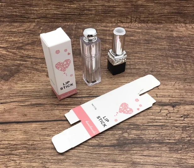 

Luxury eco-friendly small cosmetic beauty lip stick gloss tube paper boxes packaging custom logo