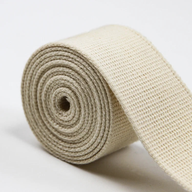 

Factory Recycled 38mm cotton webbing Strong Bag Straps Thick 1.5 inch Wide Cotton 5cm Webbing Strap For Garment Clothes