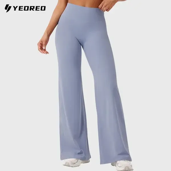 YEOREO Straight Leg Yoga Pants Steel Blue