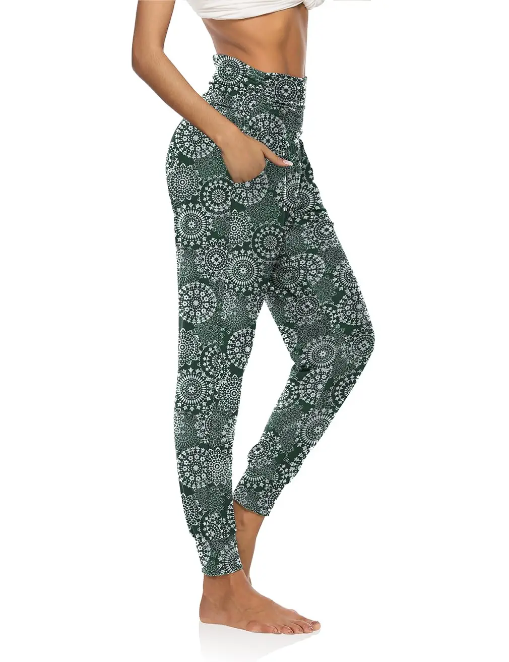 High-Waisted松紧腰Breathable Yoga Pants