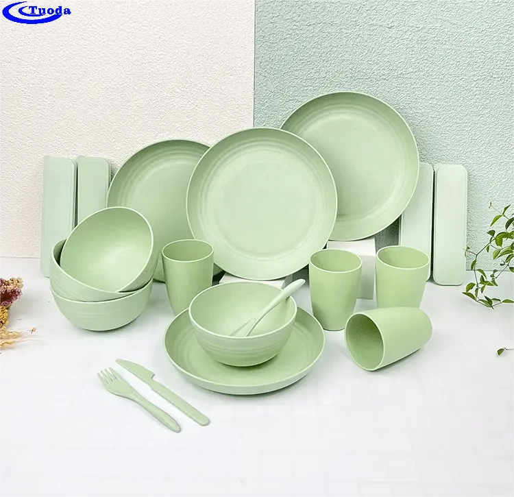 

Hot Popular Dinner Set Dinnerware Luxury Porcelain Dinning Plates Set Dinnerware Wheat Straw Dinnerware