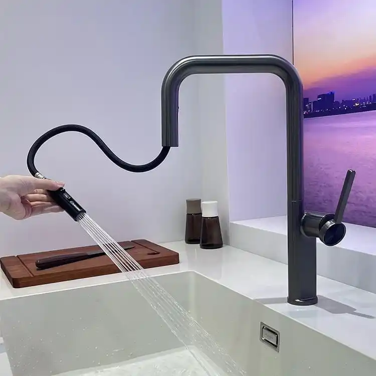 gunmetal-pull-out-sink-faucet-stream