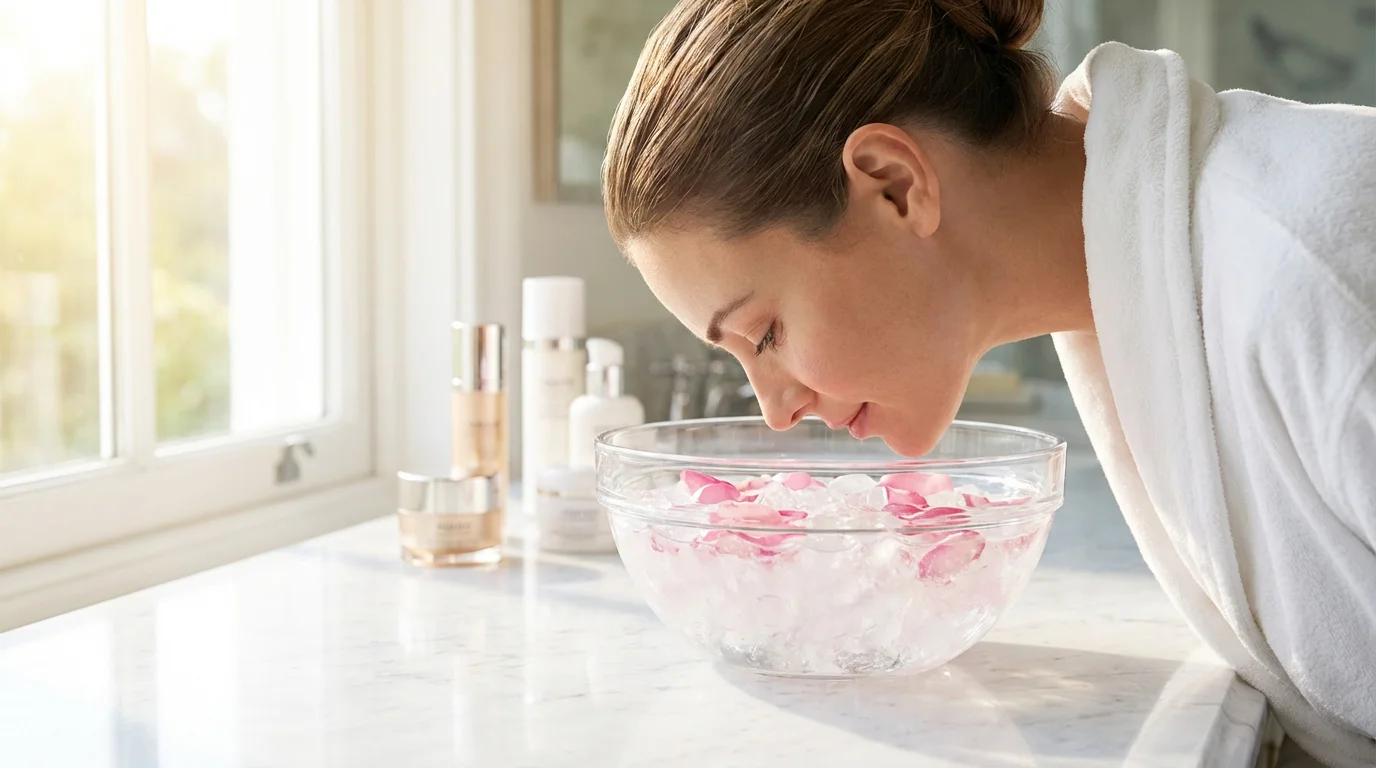 Facial Ice Bath Bowl Morning Routine