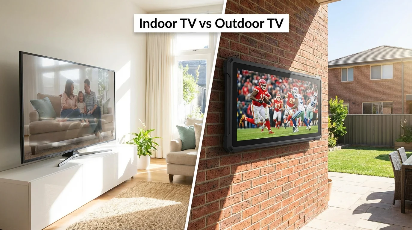 Indoor TV vs Outdoor TV side by side comparison
