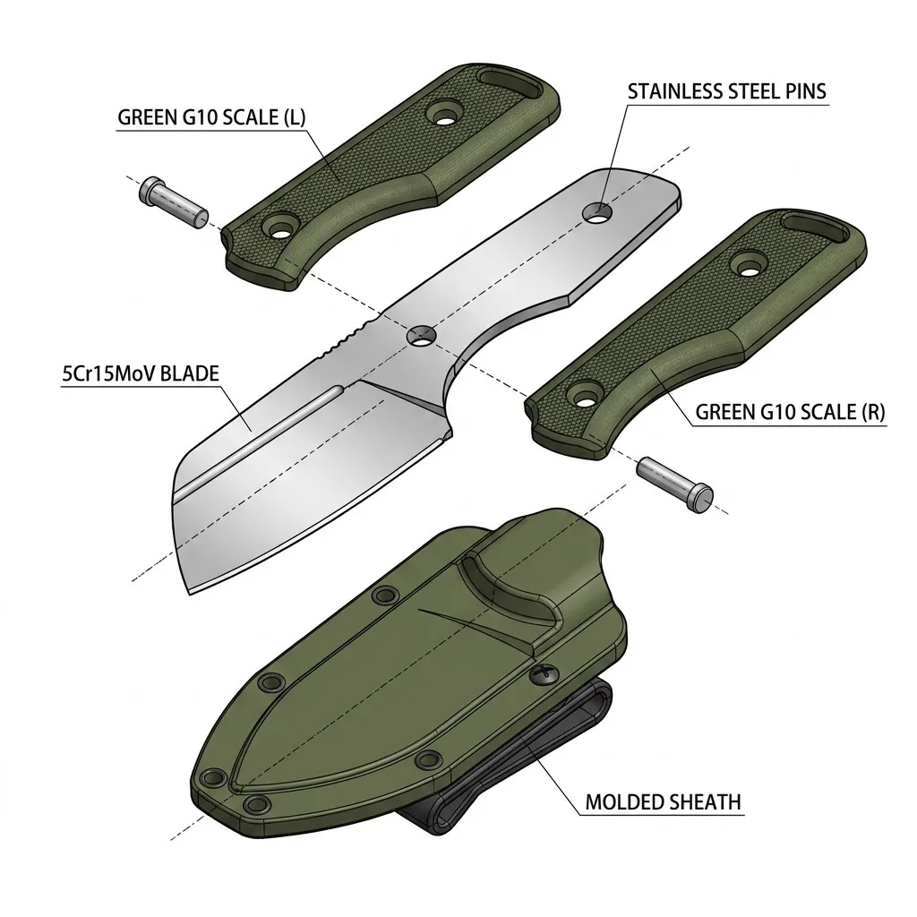 Exploded View of Hunter Knife