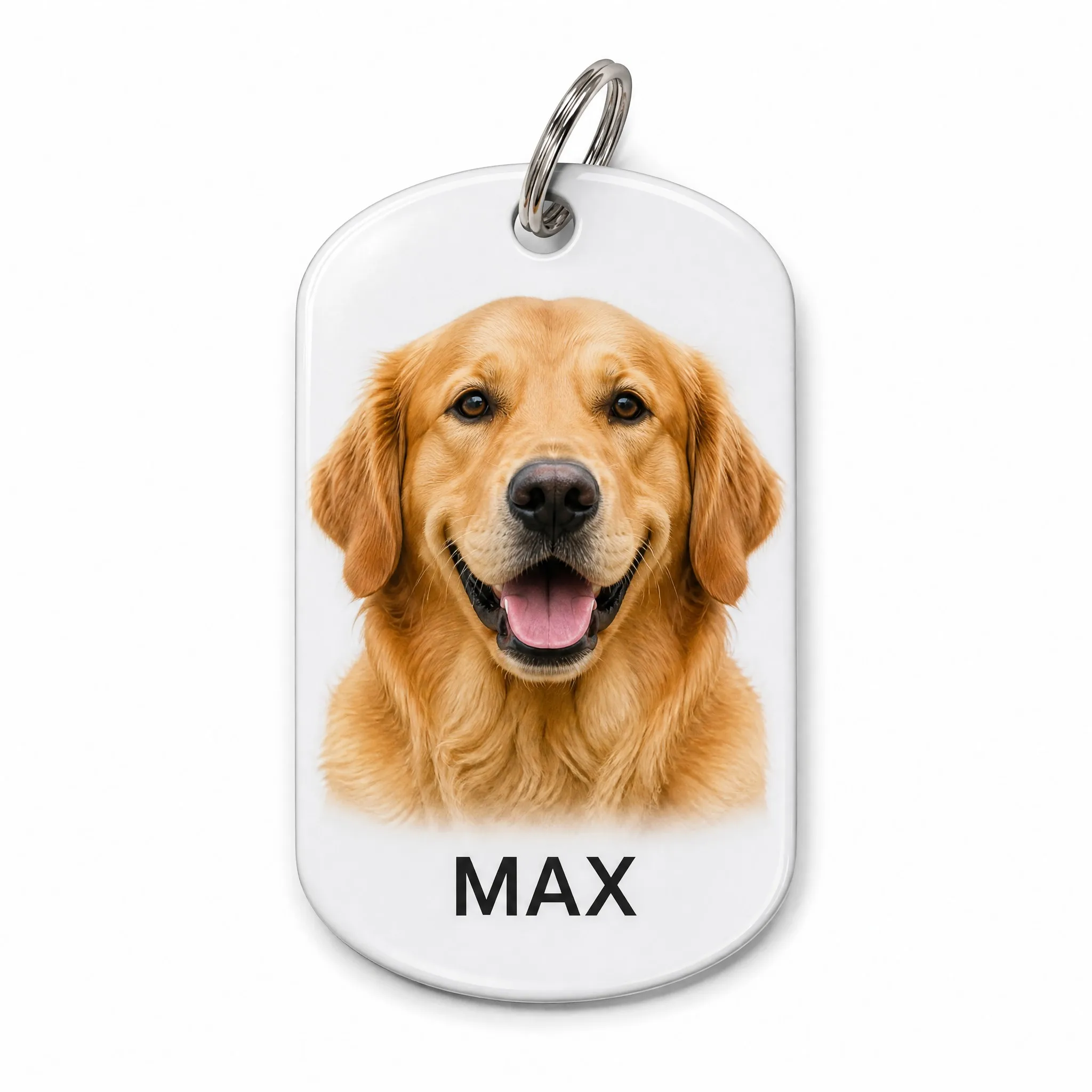 Custom UV Printed Photo Dog Tag - Front View