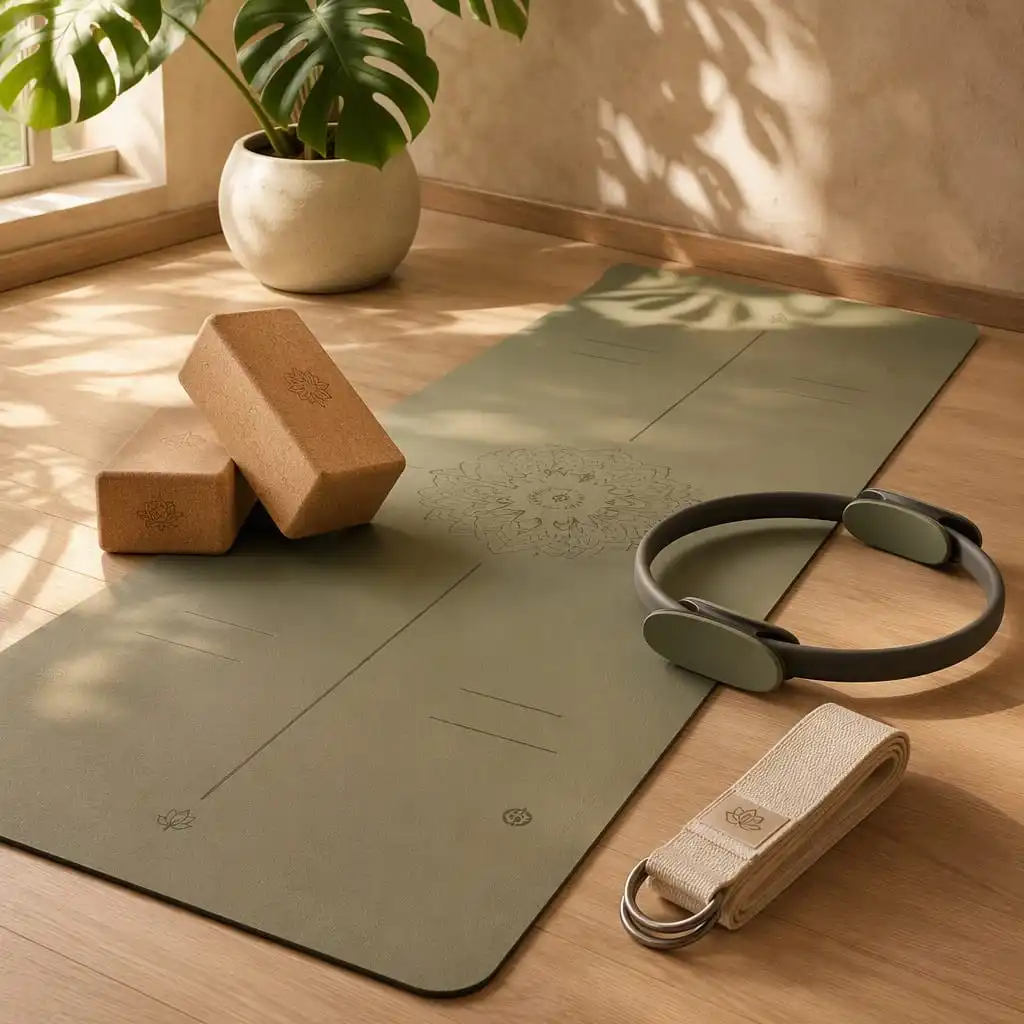 High-Density Natural Cork Yoga Block & Roller Duo