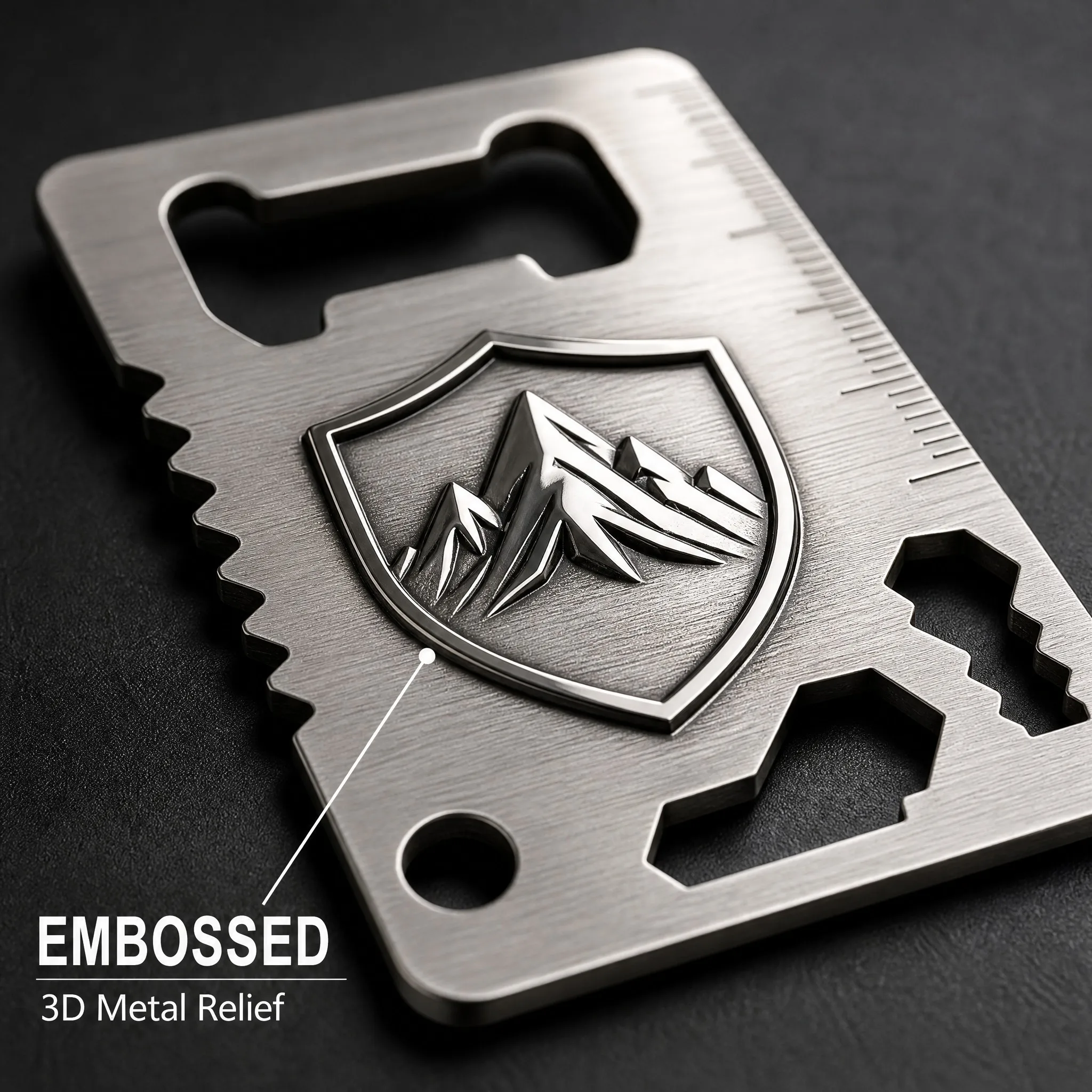 Embossed 3D relief macro detail