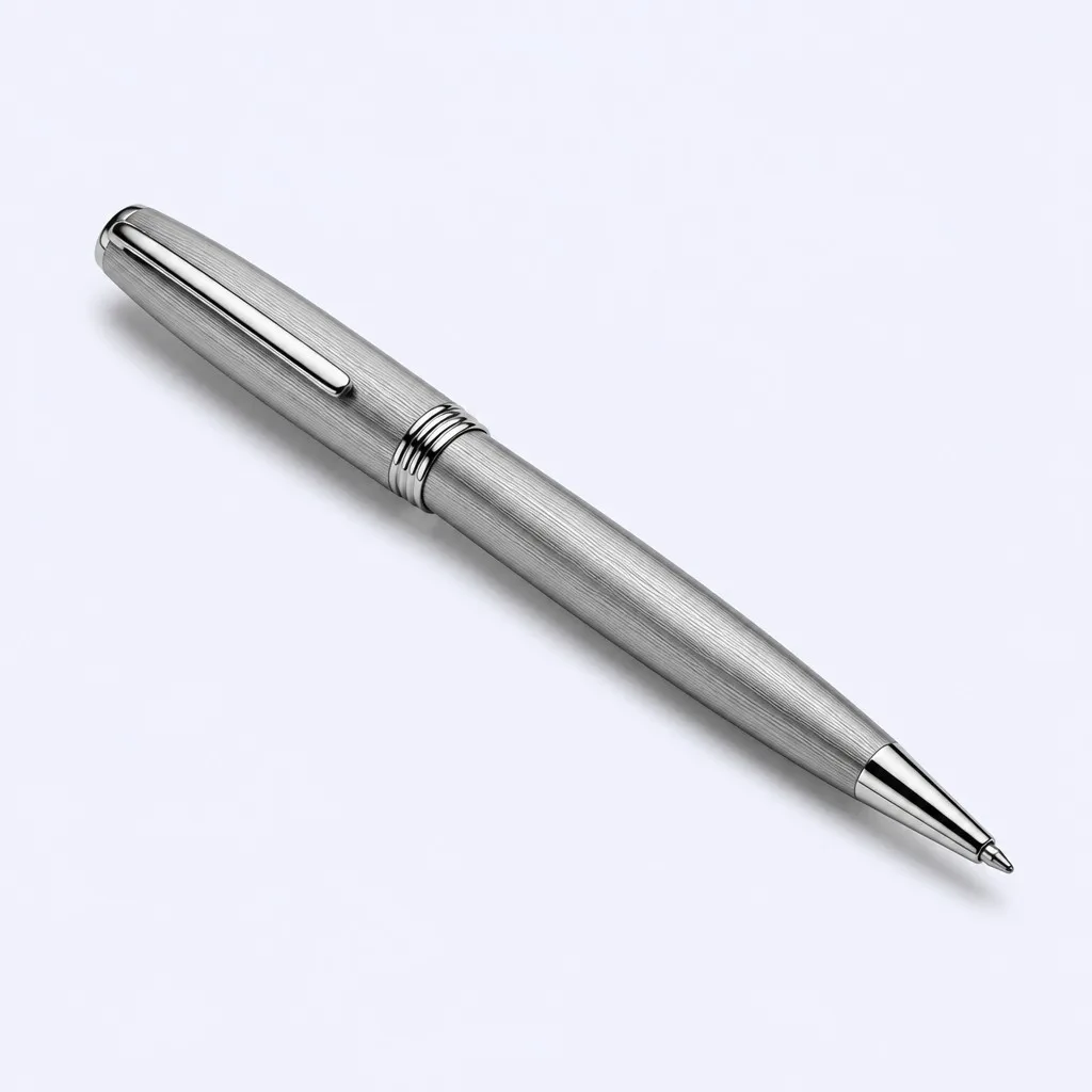 Silver vintage pen diagonal angle studio shot