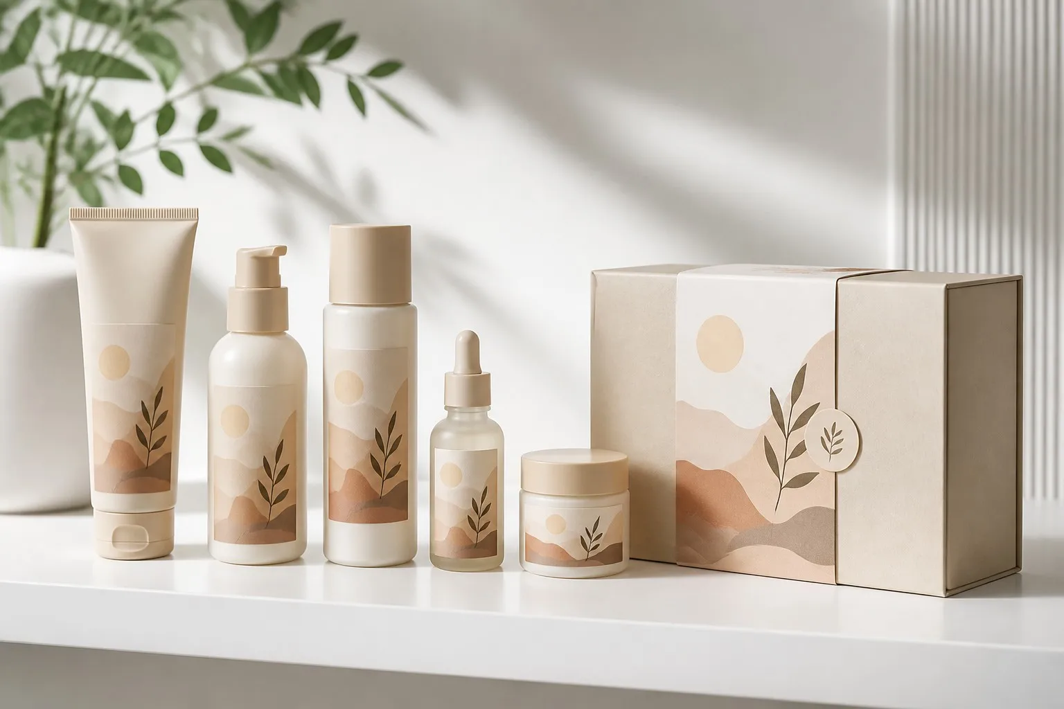 Consistent custom label system across skincare product line