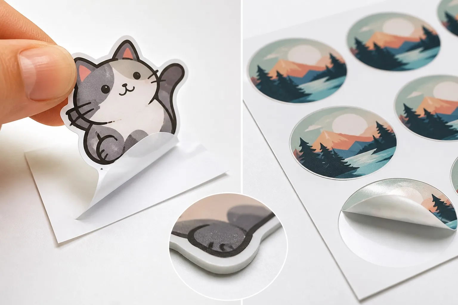Custom die cut sticker vs kiss cut sticker sheet comparison