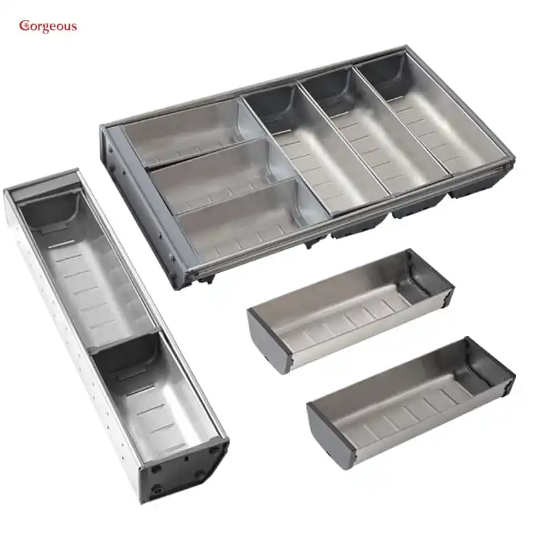 SUS304 stainless steel cutlery tray - drawer organizer for kitchen cabinet