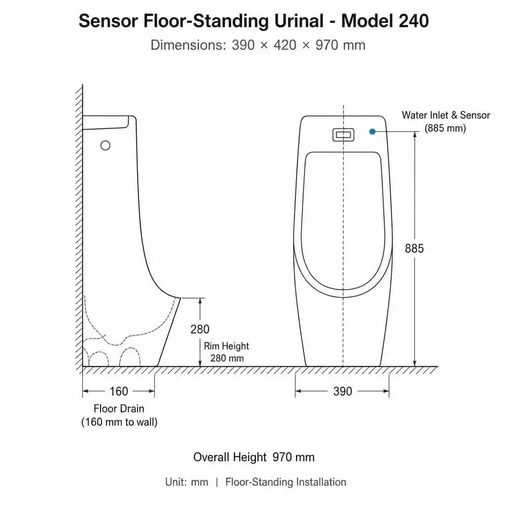 commercial-sensor-freestanding-urinal-dimension-specs