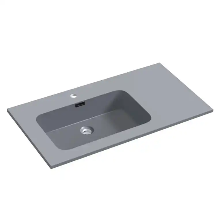 Acrylic Bathroom Sink with Countertop 1901 Seamless Integrated Vanity Top acrylic-bathroom-sink-with-countertop-1901-integrated-matte-grey-vanity-top-perspective