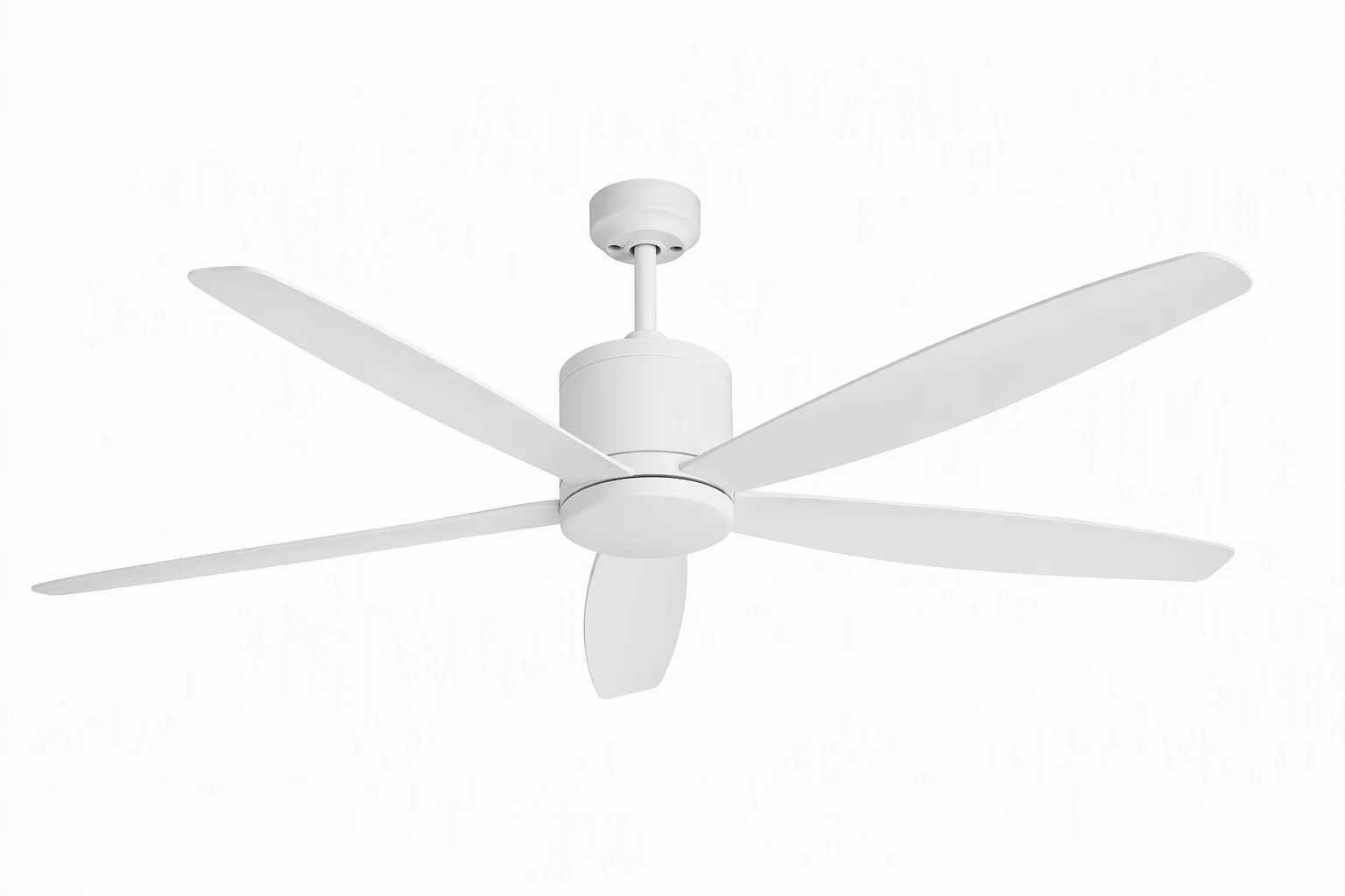 White five-blade DC ceiling fan with slim motor housing