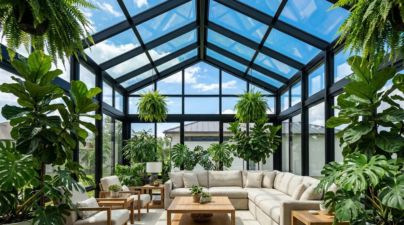 Aluminum Sunroom Systems Glass Room Architecture Scene China Foshan Richocean