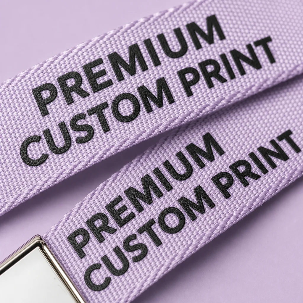 Twill Ribbon Weave & Raised Silkscreen Print Macro Detail