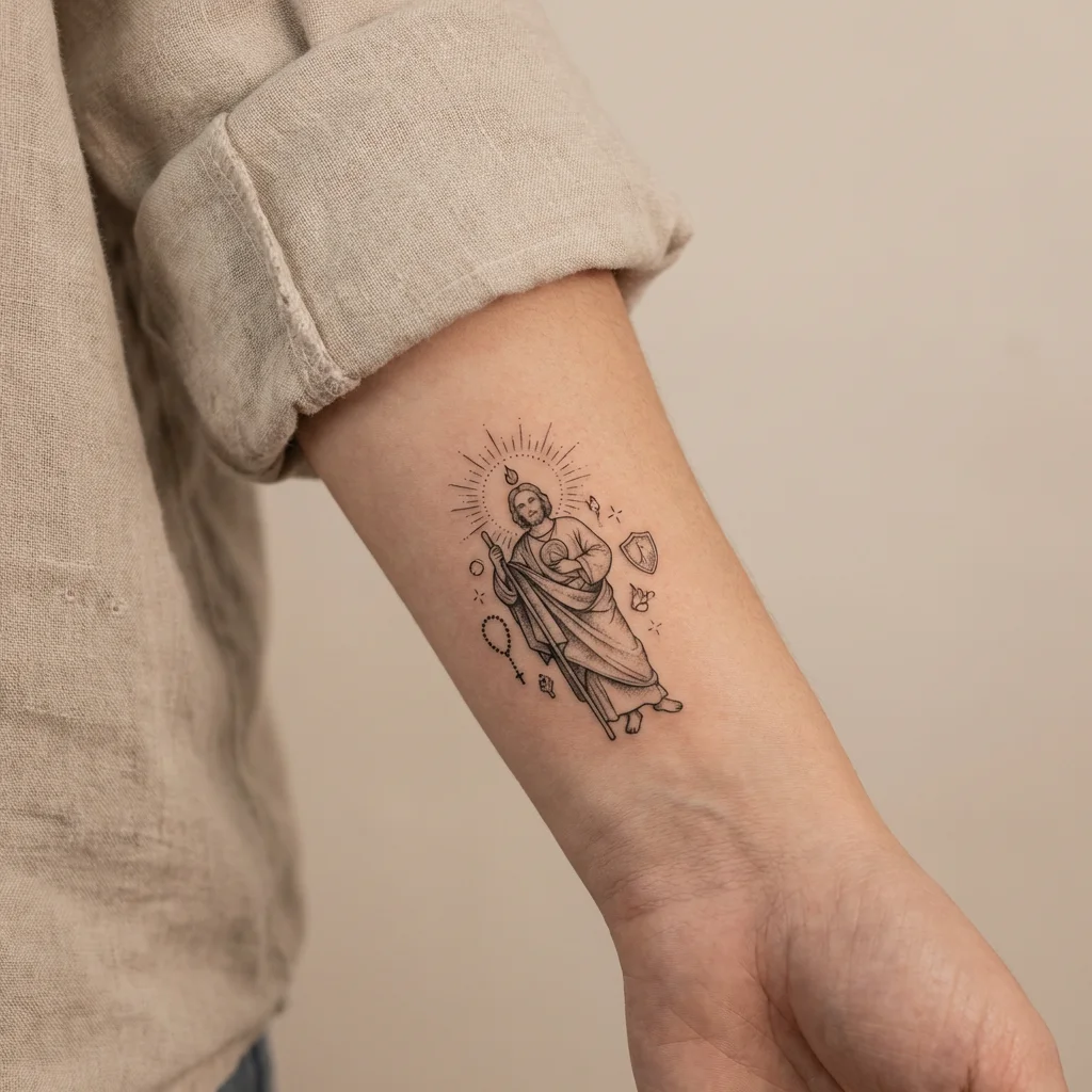 San Judas Tattoo Sleeve