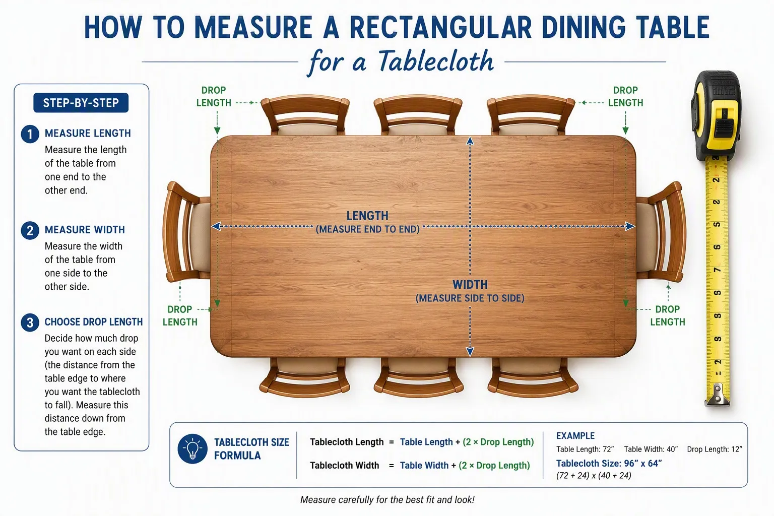 How to measure a table for the perfect tablecloth fit