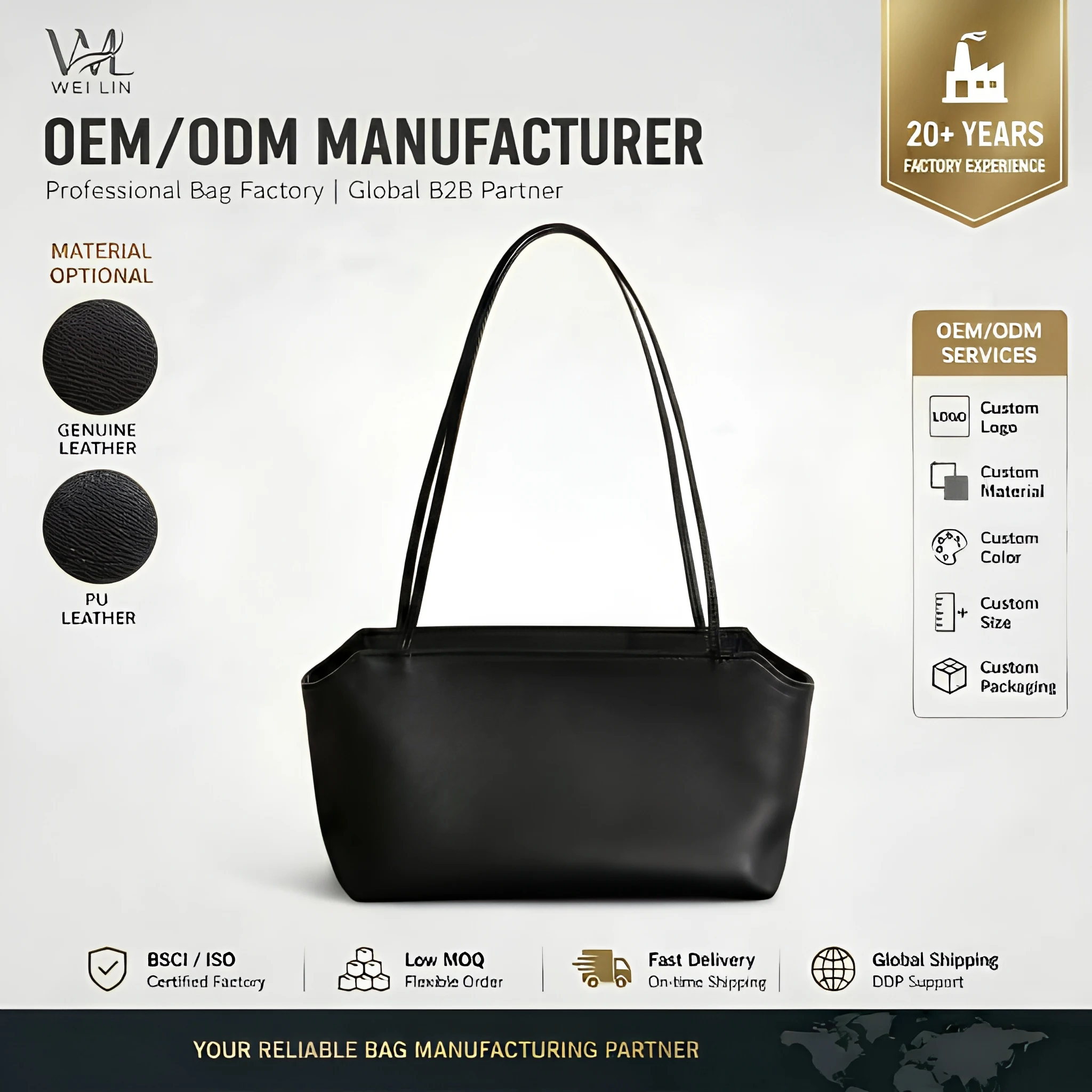 New Large Capacity Wide Strap Shoulder Handbag Brown Magnetic Closure Crossbody Bag