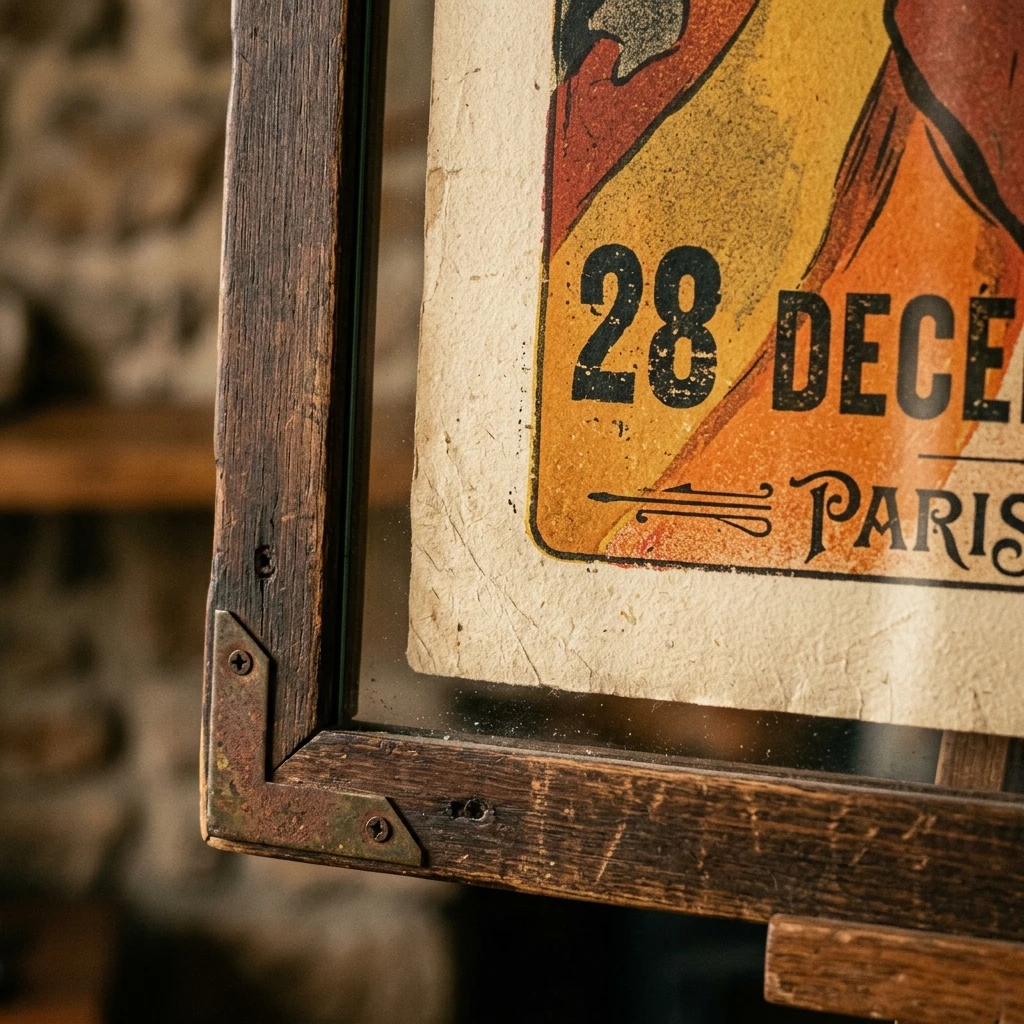 Gros plan sur la texture du papier et les finitions d'une décoration murale Ambre & Volute