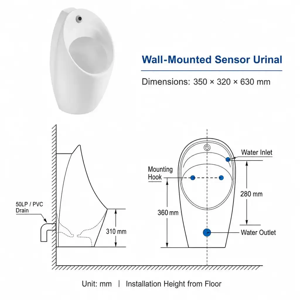 sensor-wall-urinal-228-dimension-specs