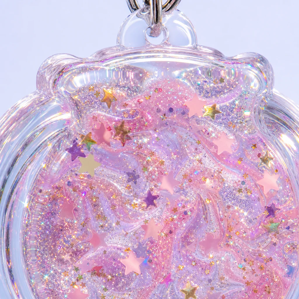 Side Profile & Thickness - Quicksand Candy Keychain