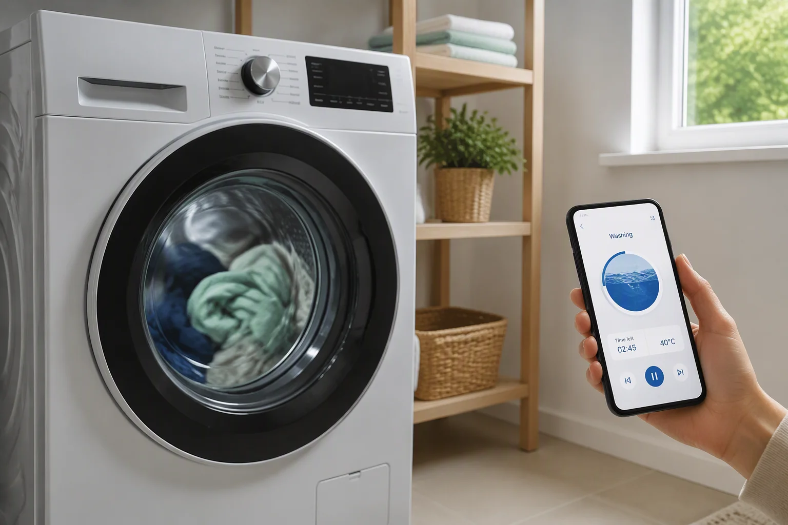 Washing machine controlled via app