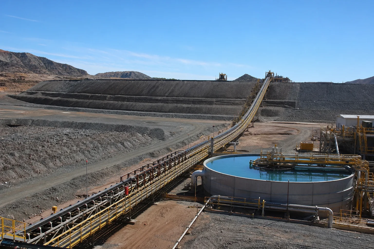 Iron ore tailings dry stacking management plant and high-rate thickener water clarification circuit