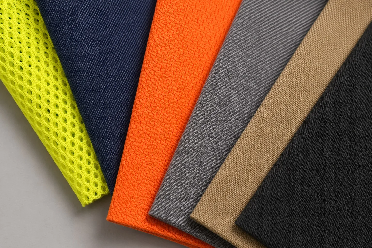 Fabric swatches for safety workwear