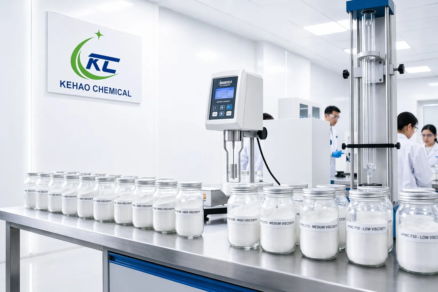 HPMC viscosity grade selection cellulose ether powder sample quality control laboratory KEHAO