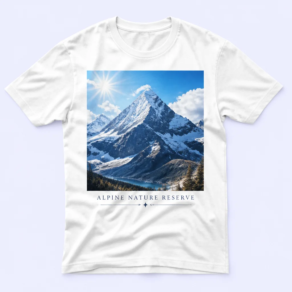Alpine Mountain Peak White T-Shirt