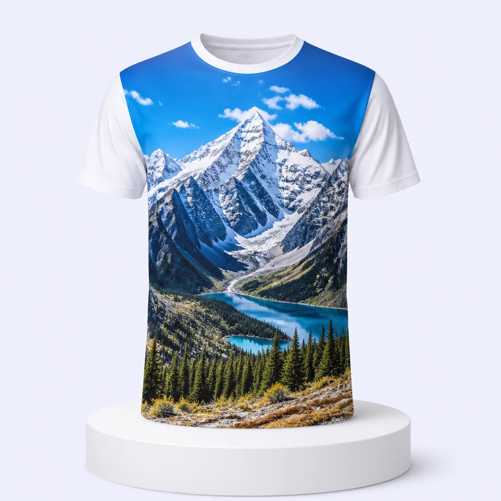 Pedestal Showcase Mountain Print