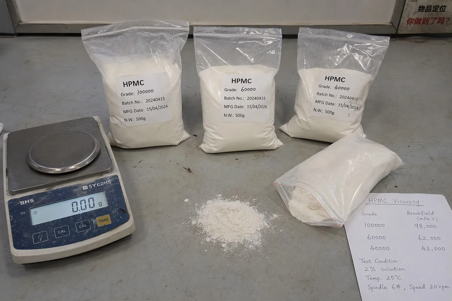 Higher-viscosity HPMC selection for tile adhesive