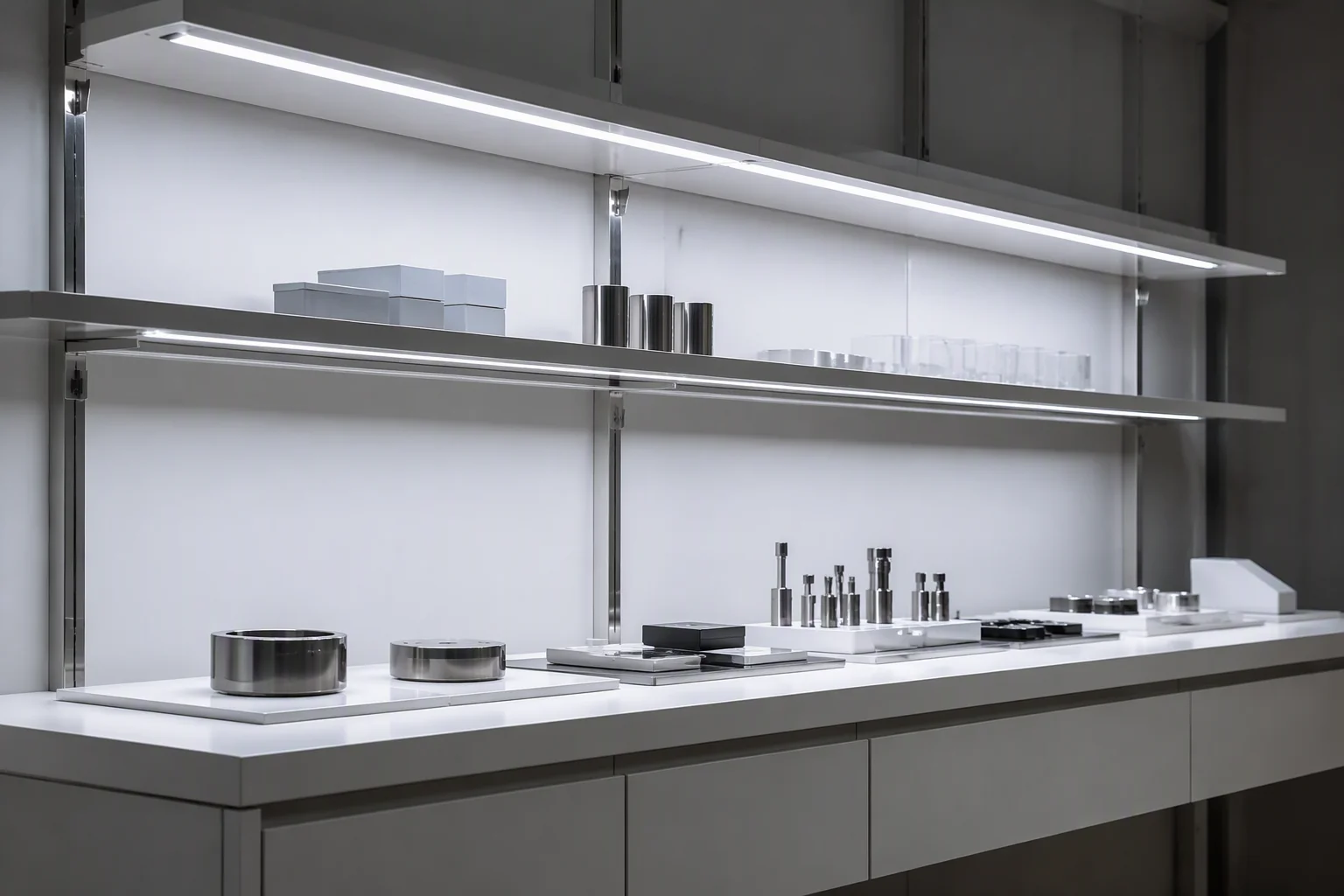6000K cool white LED lighting giving crisp high-contrast illumination in an industrial space