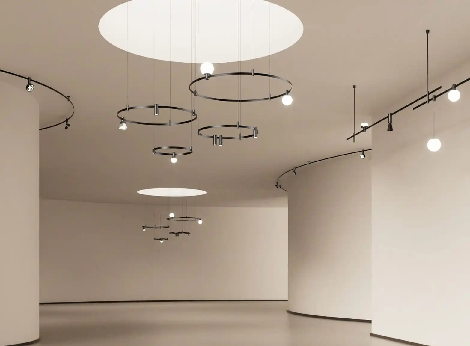 48V track lighting minimalist showroom