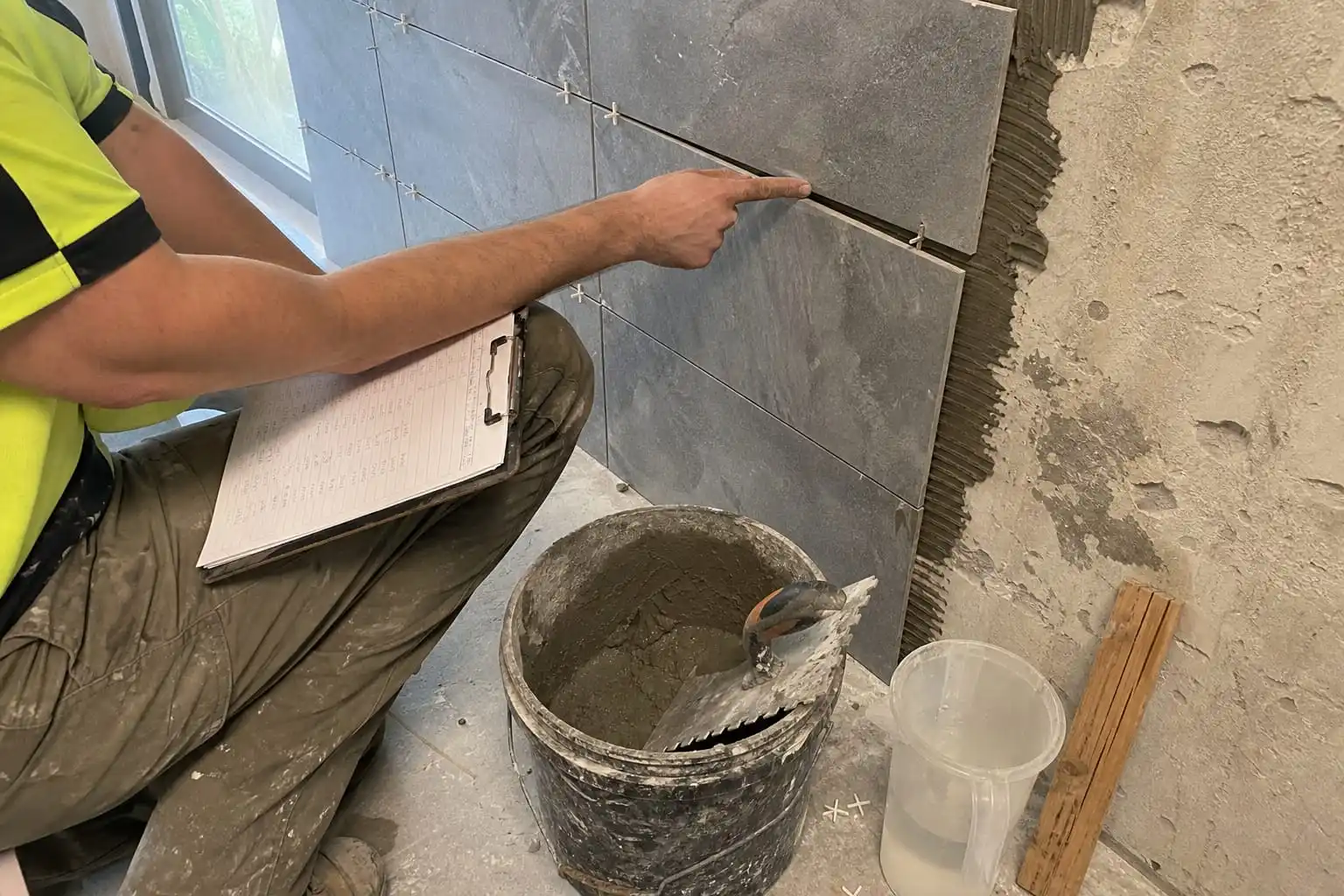 tile adhesive slipping system diagnosis checklist