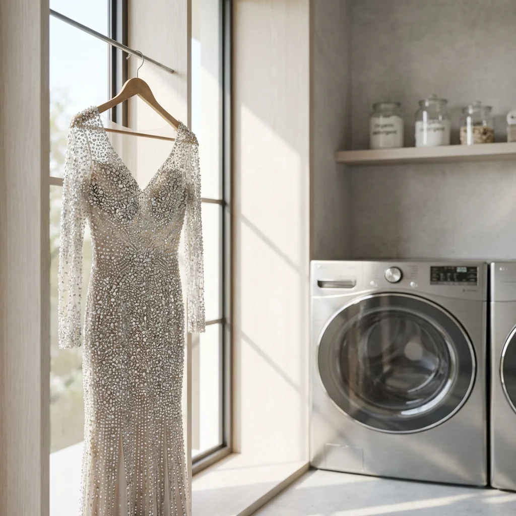 Sparkling rhinestone clothes laundry guide