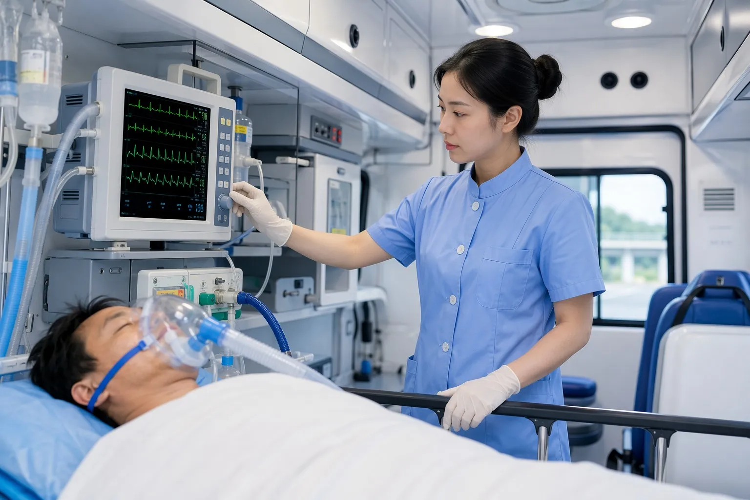 重症患者转院怎么保证安全？带呼吸机、多条管路的转运方案来了