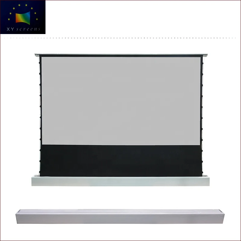 

16:9 portable indoor outdoor motorized floor rising projection screen with alr ability EDL-GF1