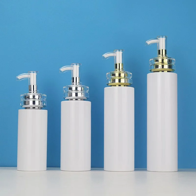 Luxury PET 3oz 4oz 10oz 12oz 13.5oz 17oz with gold pump press pump head shampoo shower gel plastic packaging