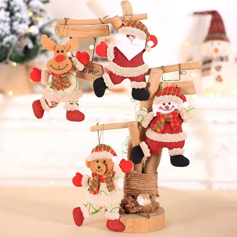 

2023 Happy New Year Christmas Ornaments DIY Xmas Gift Santa Claus Snowman Tree Pendant Doll Hang Decorations for Home