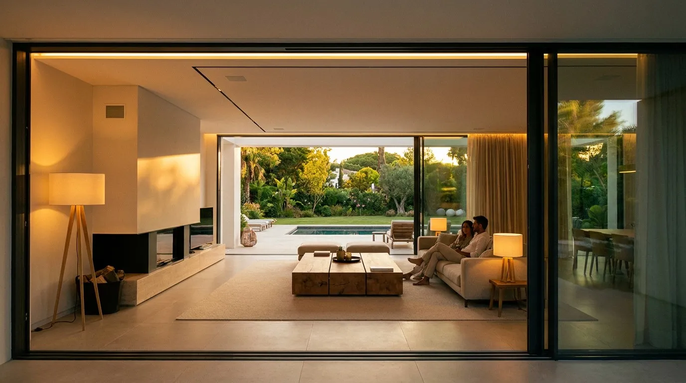 Luxury villa aluminum sliding doors garden terrace lifestyle Foshan Richocean