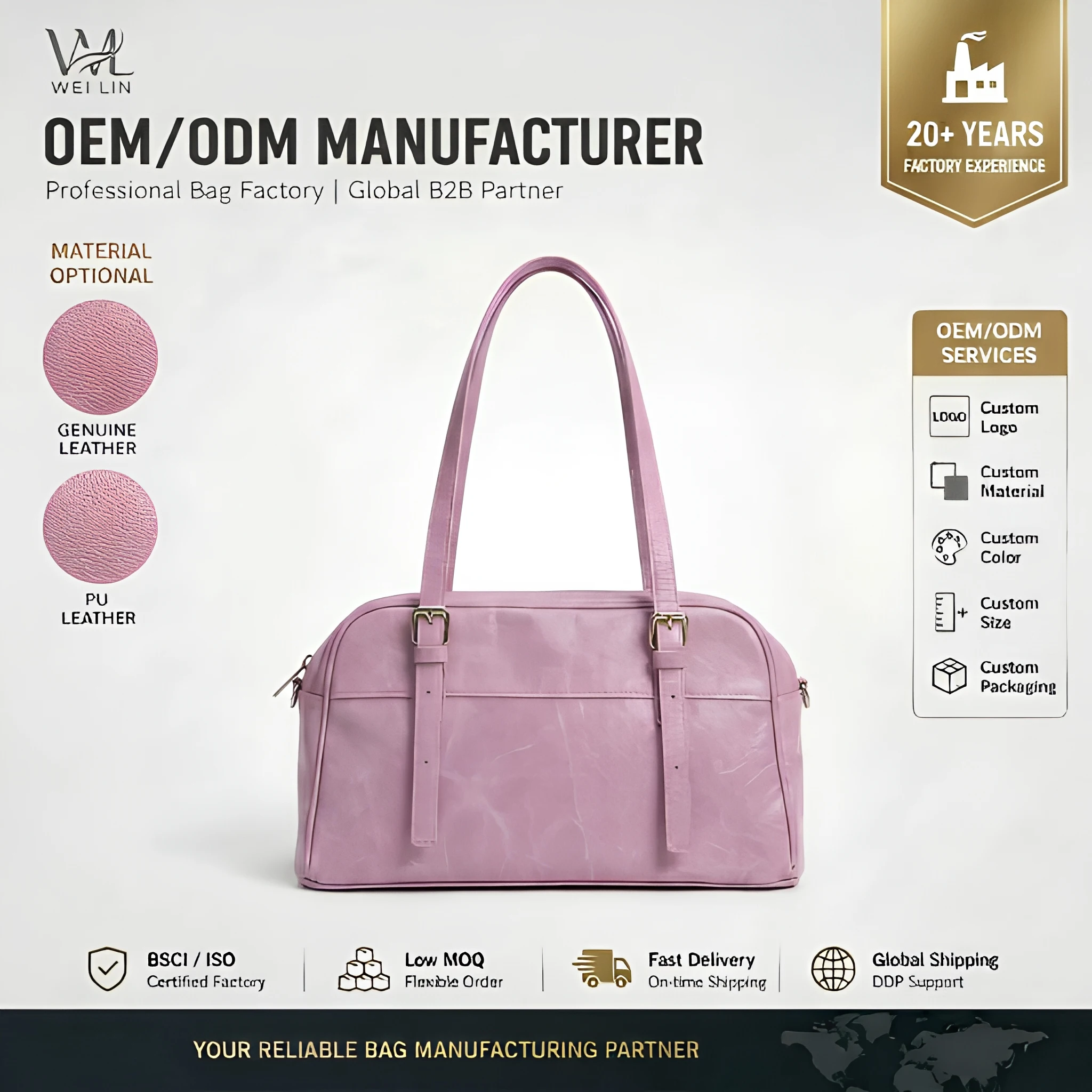 Leather Boston Pillow Bowling Bag