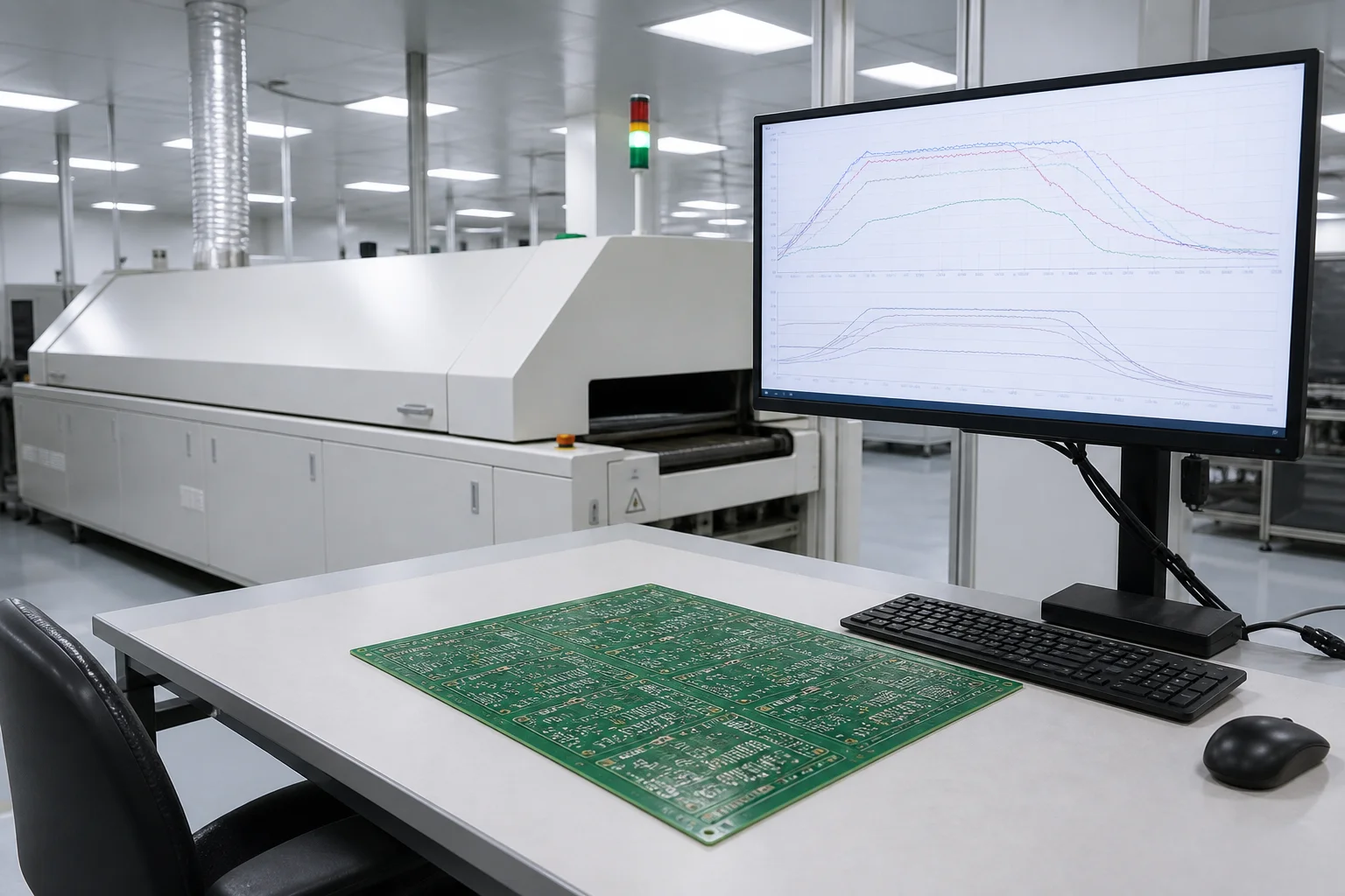 Process optimization station with a reflow oven