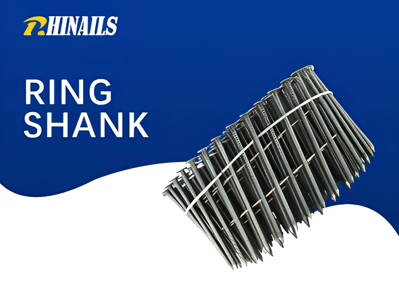 Rhinails silver ring shank coil nails with heavy galvanizing for exterior roofing