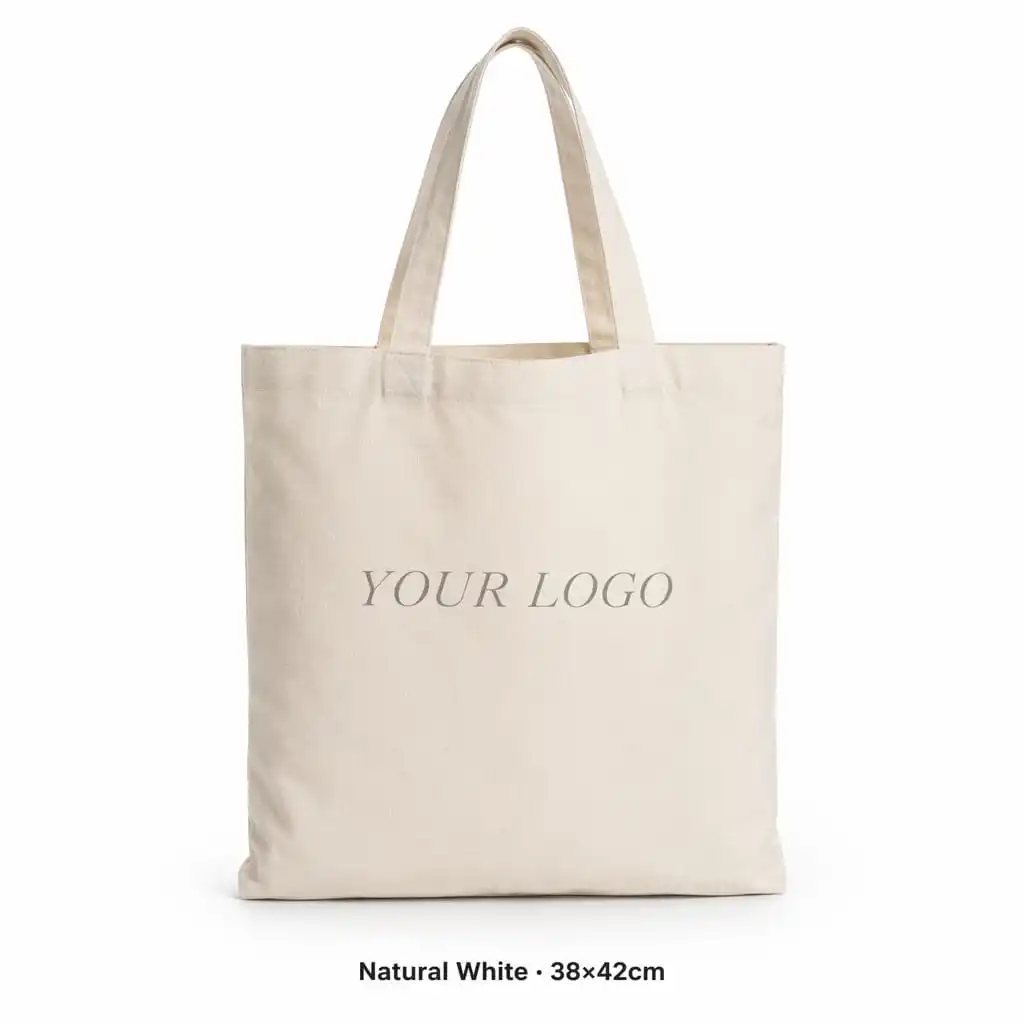 Natural white canvas tote bag