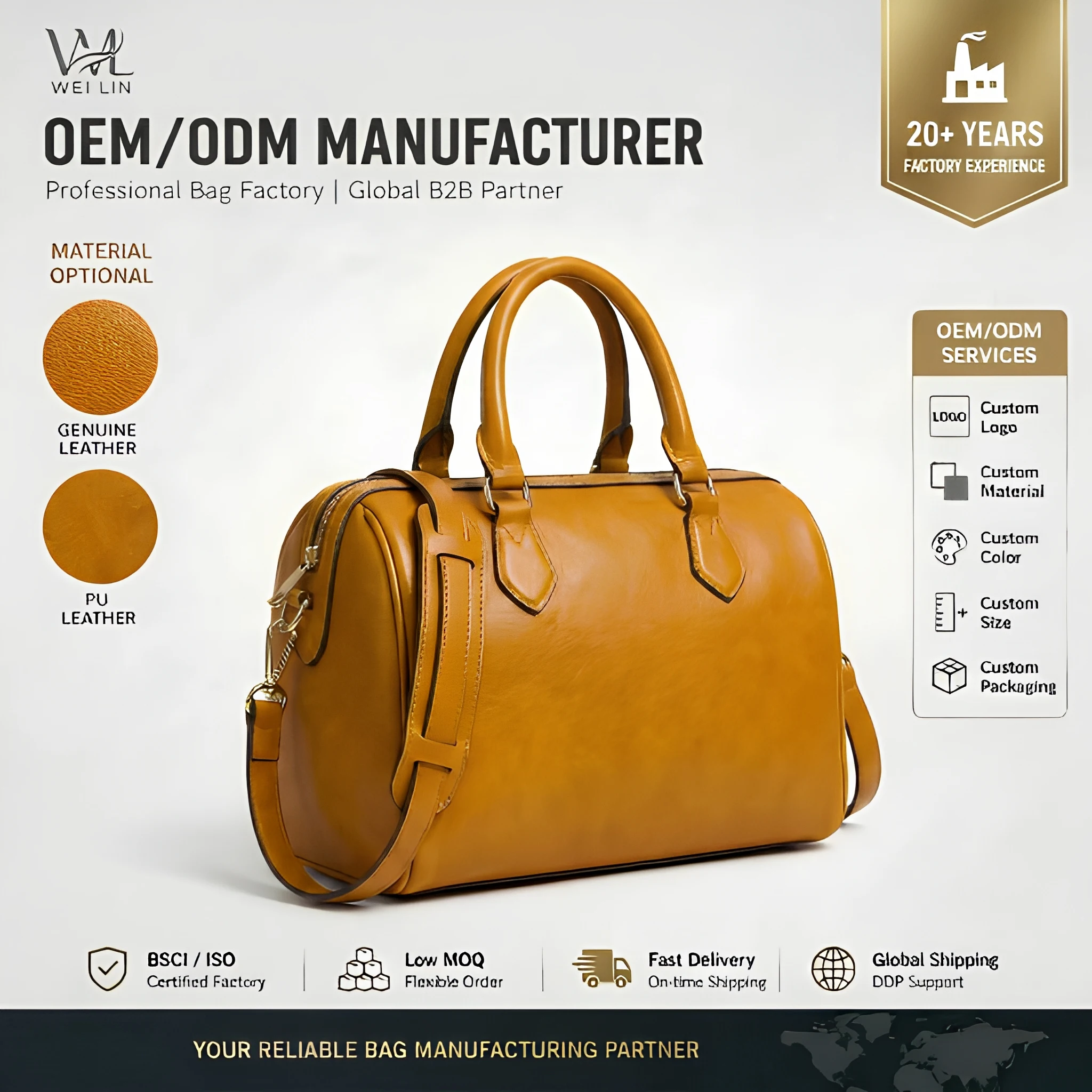 Premium Leather Pillow Bowling Bag