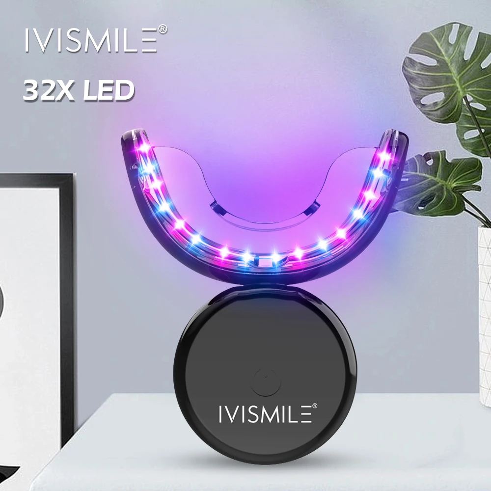 

IVISMILE IPX6 CE ROHS Approved 32LED Wireless Rechargeable Teeth Whitening LED Light OEM